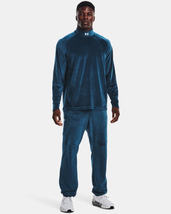 Men's UA Journey Fleece Mock Long Sleeve, Blue, pdpMainDesktop image number 2
